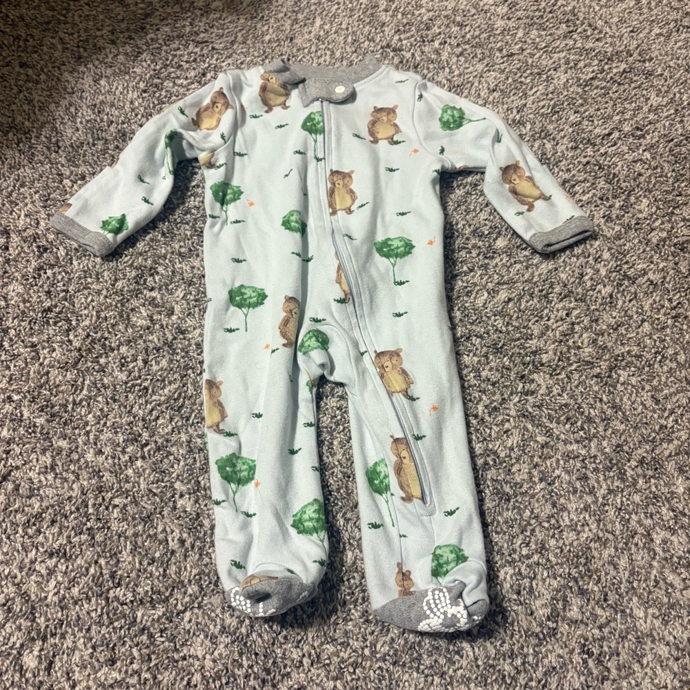 Burt's Bees cotton 0-3M sleeper pajamas with bears